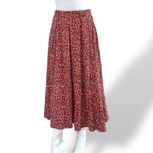 Vintage SK & Company Womens Maxi Pleated Skirt